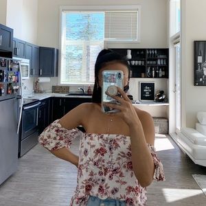 Cold Shoulder floral flowy top